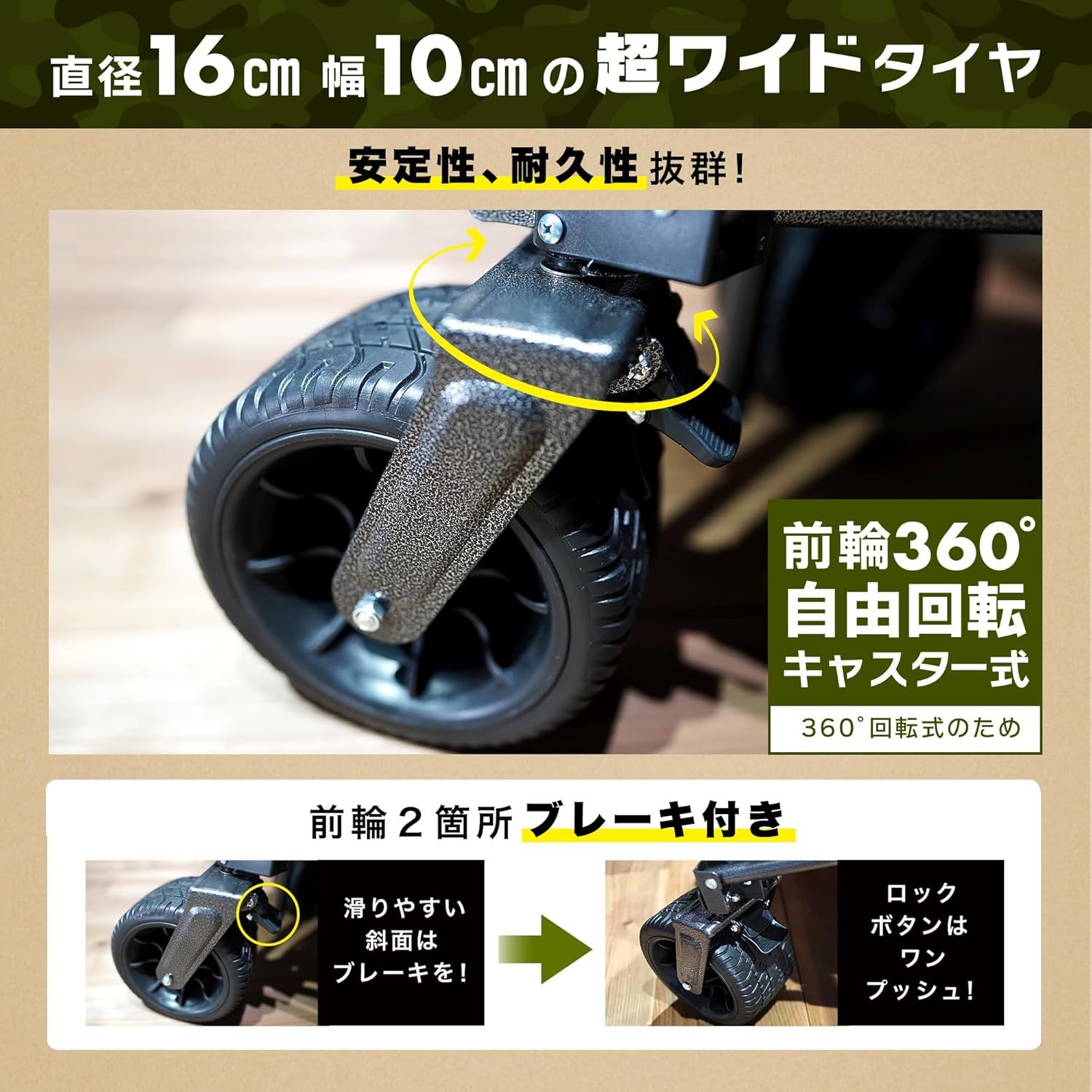 カバーテーブル付き ワイドタイヤ