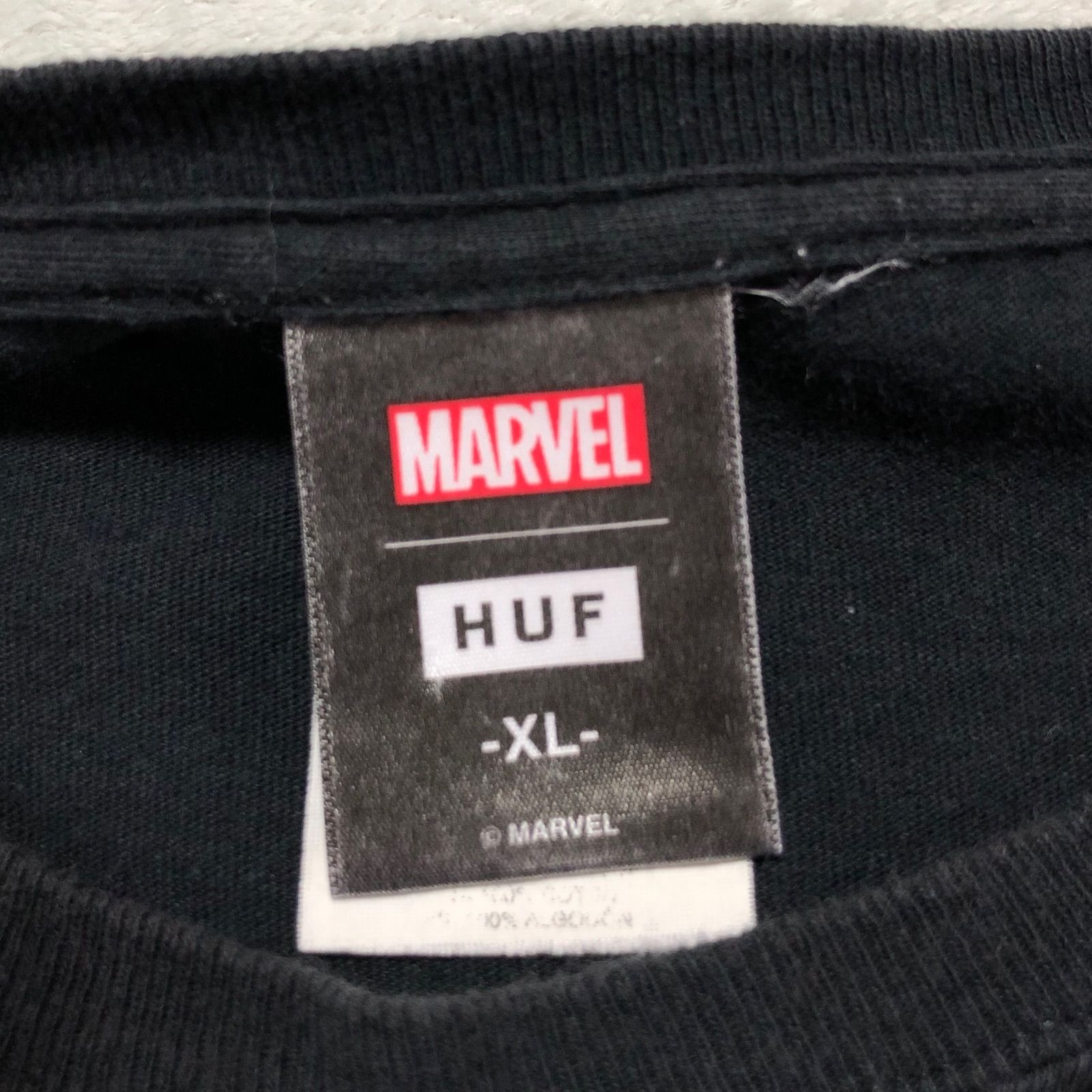 HUF × HULK プリントTシャツ ハルク MARVEL マーベル キャラクター 半袖カットソー ショートスリーブ ブラック 黒 ハフ
