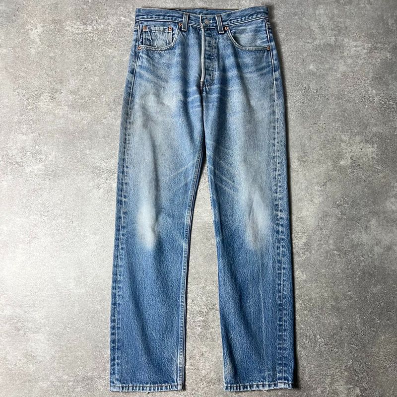 ヒゲ 90s USA製 Levis 501 ストレート デニム パンツ 32 34 / 90