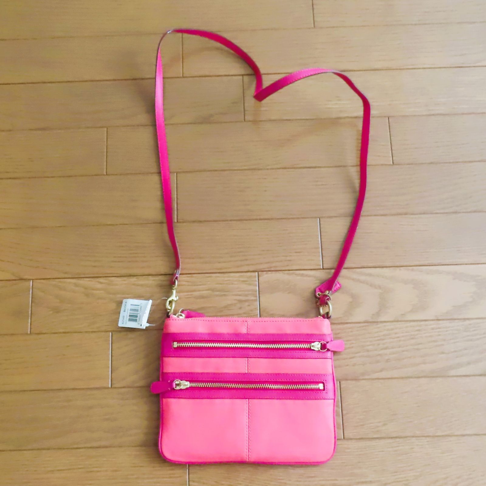 美品 COACH コーチ ショルダーバッグ ピンク系 縦×横＝19×23cm 