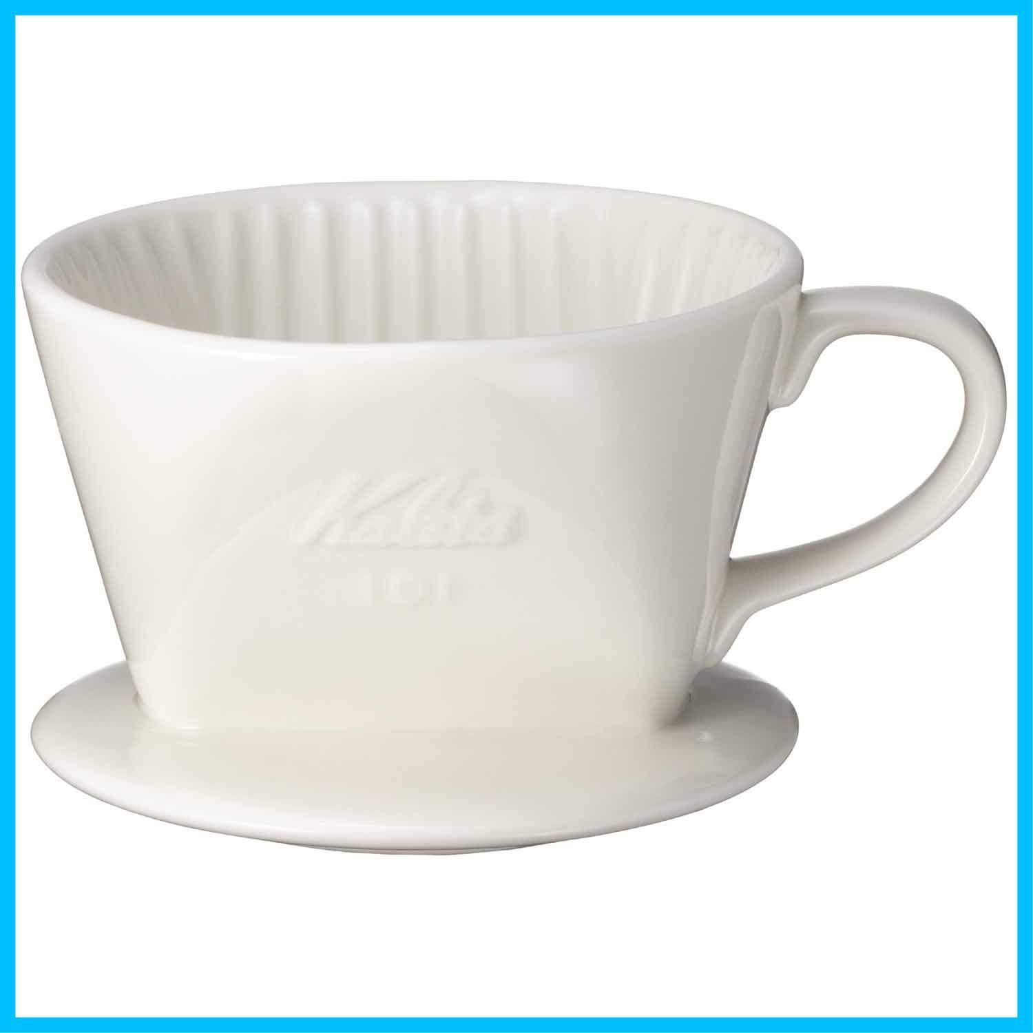 雑味が出る前においしさだけを引き出す速い抽出速度の3つ穴 コーヒー ドリッパー 保温性が高い 陶器 1~2人用 101-ロト 陶器 ホワイト 01001 ドリップ Kalita 器具 一人用 二人用 1杯用 2杯用 おしゃれ キャンプ ア