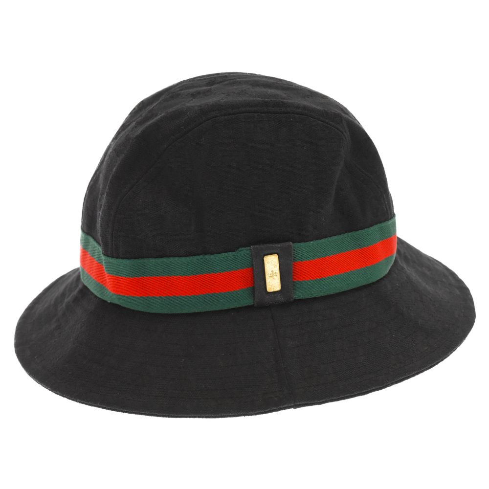 GUCCI グッチ　ＧＧキャンバス　シェリーライン バケットハット ブラック GUCCI グッチ GGキャンバス シェリーライン バケットハット 帽子