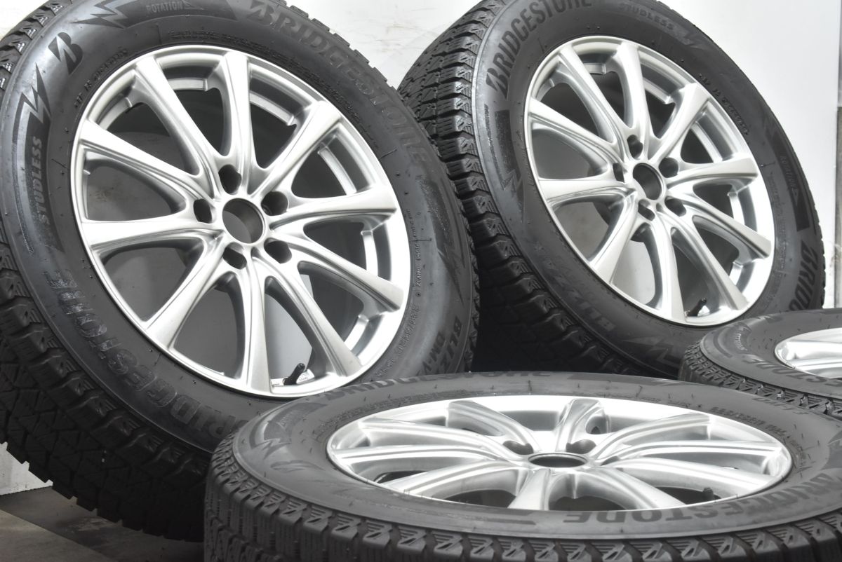 程度良好品 10スポーク 社外 17in 7J 38 PCD114.3 ブリザック DM-V3 225 65R17 レクサスNX ハリアー RAV4 エクストレイル アウトバック