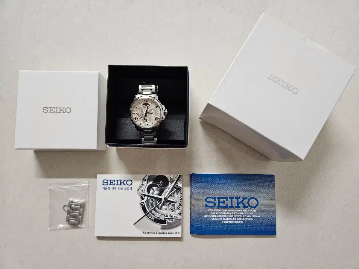 付属品完備 SEIKO セイコー プレミア ムーンフェイズ SRX015J1