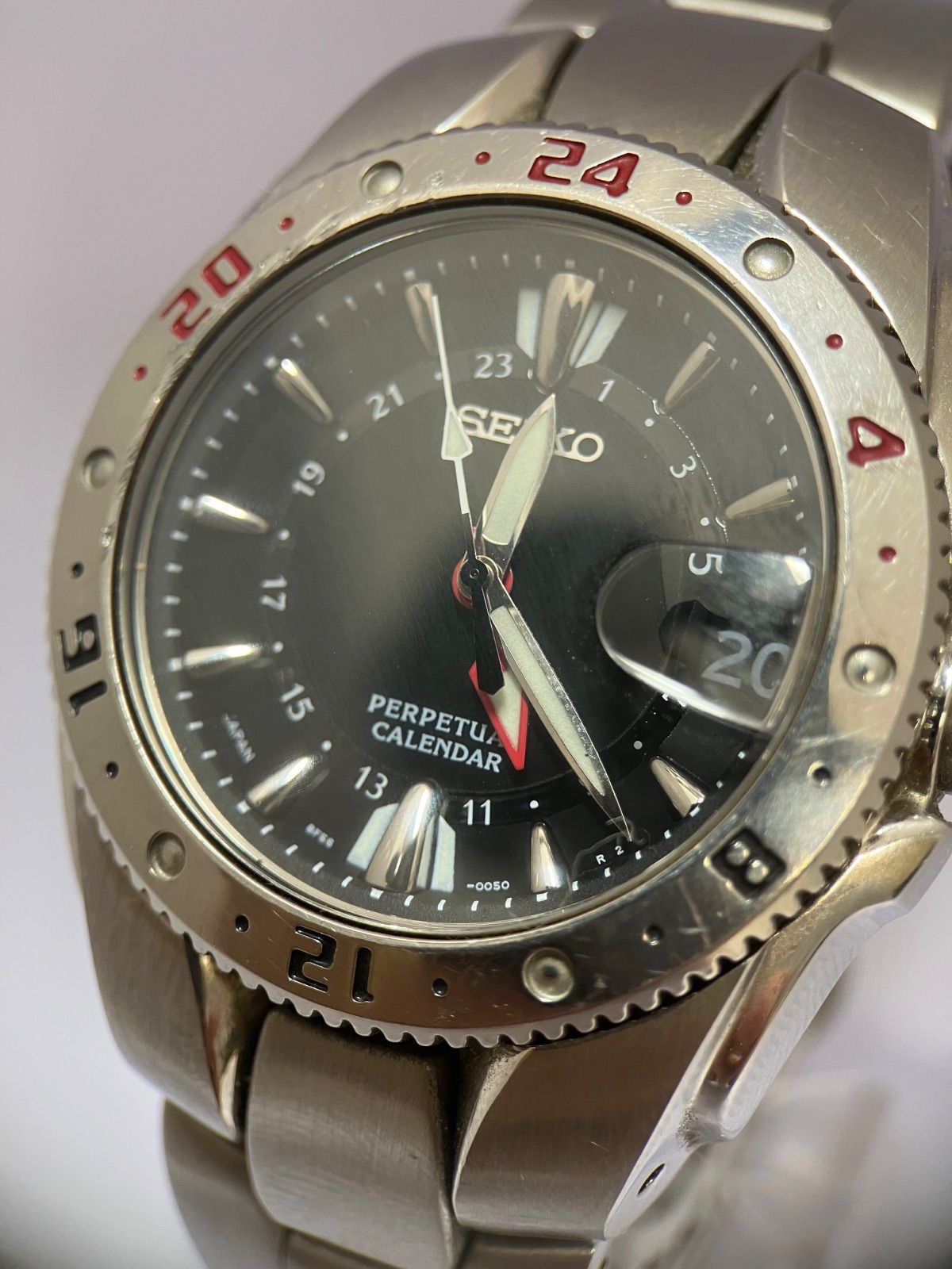 SEIKO パーペチュアルカレンダー GMTモデル 【ジャンク品】8F56