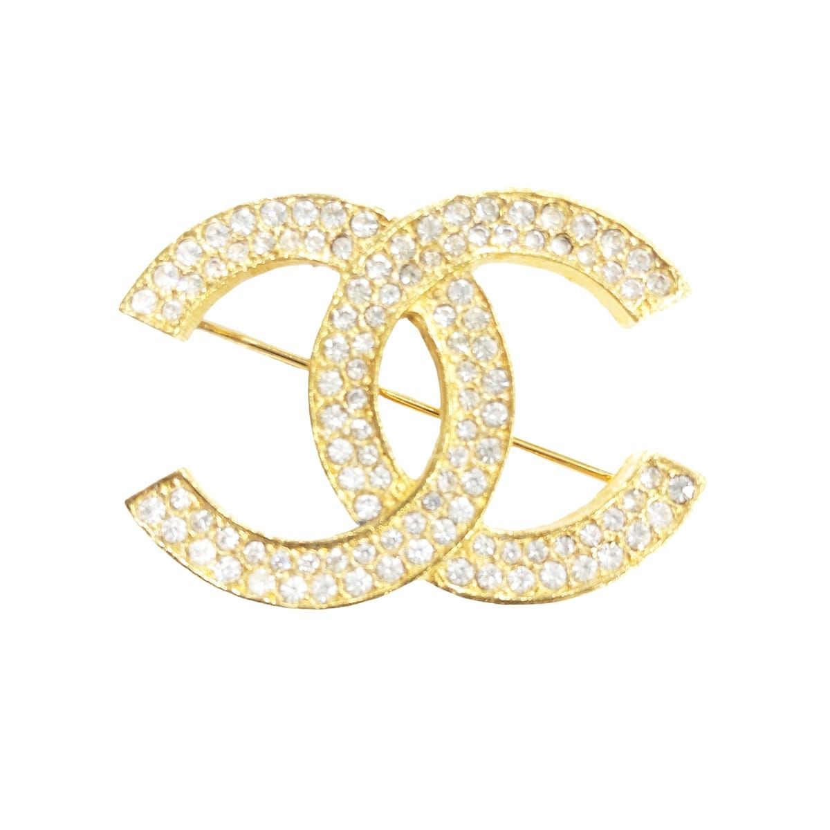 中古】 CHANEL シャネル ブローチ ココマーク ラインストーン