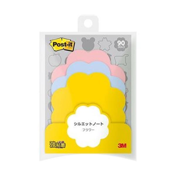 まとめ 3M ポスト イット シルエットノート強粘着タイプ フラワー 3色 SSS-FLR 1パック 3冊 ×50セット