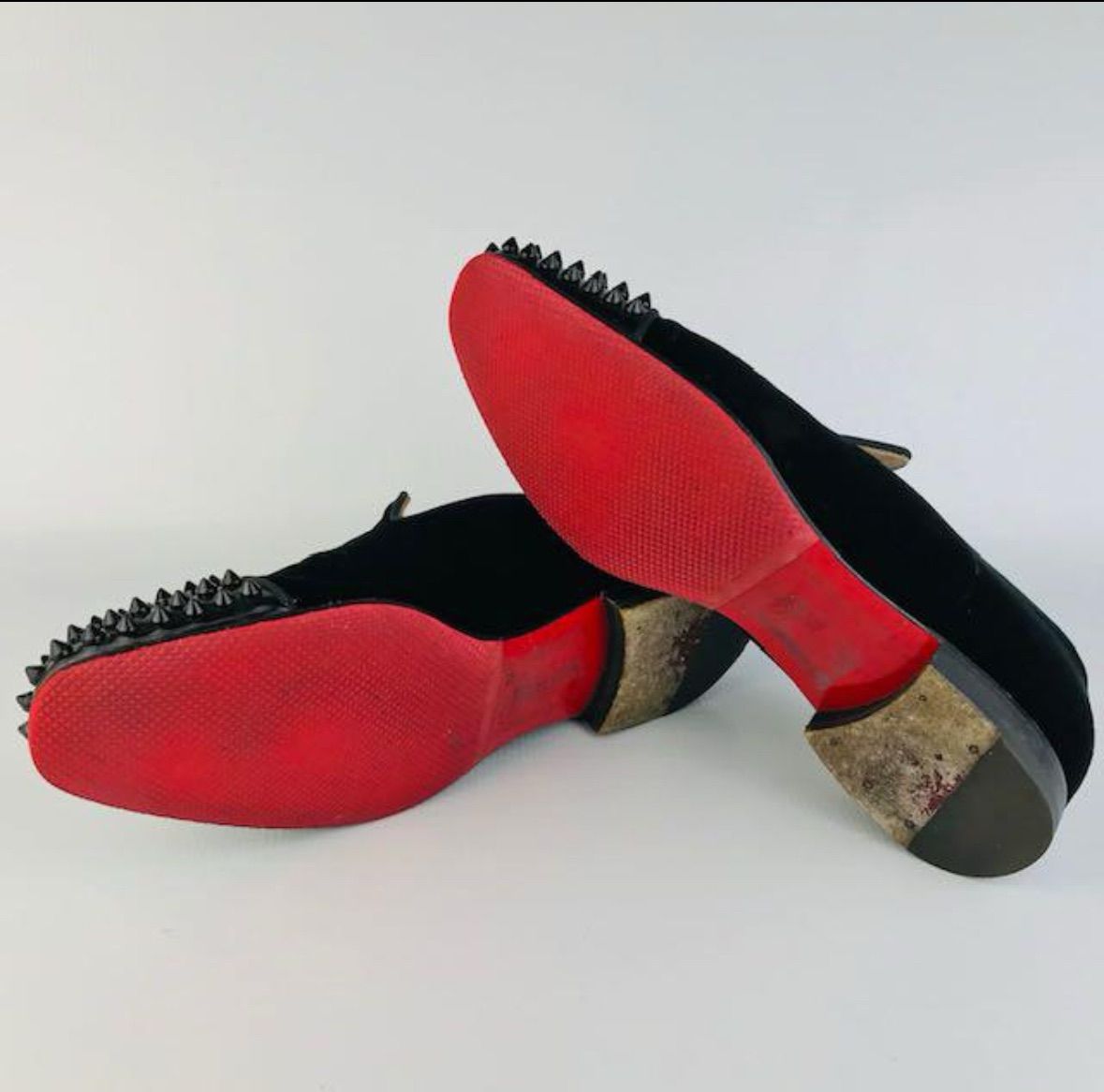 クリスチャンルブタン★メンズ・ベロアレザー スパイクローファー（40） Christian Louboutin・クリスチャンルブタン☆メンズ ベロア