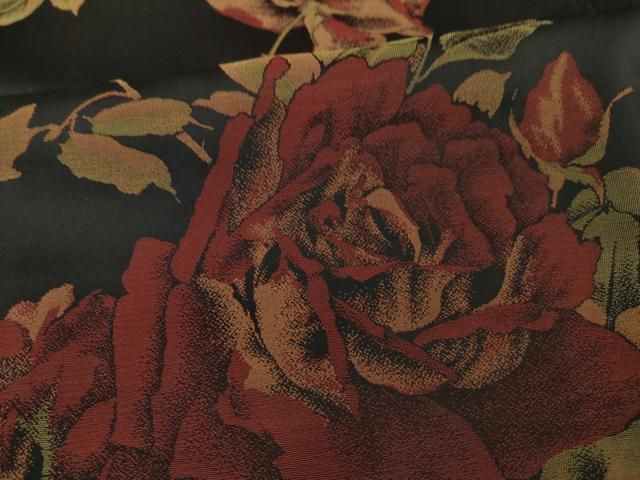 平和屋着物○上質な小紋 薔薇 黒地 正絹 逸品 AAAT5193ck - メルカリ