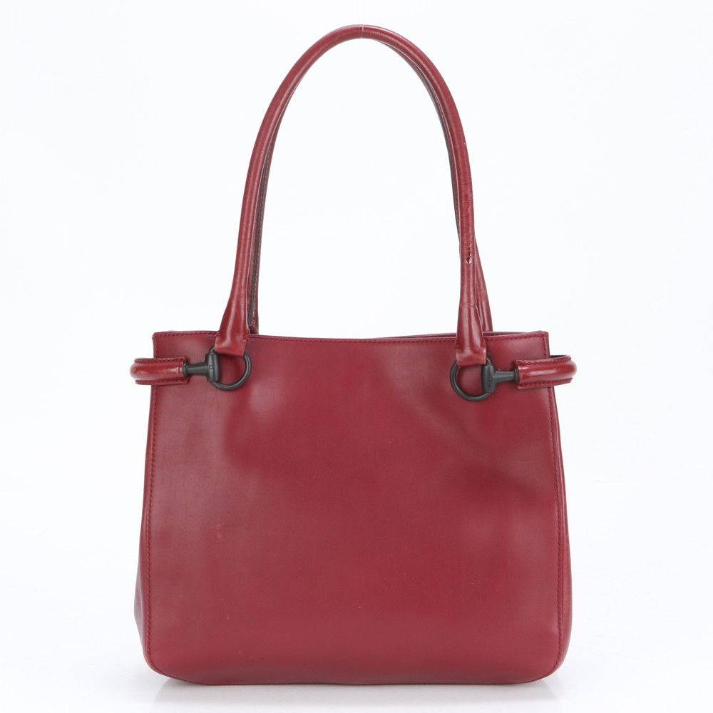 GUCCI ワインレッド ショルダーバッグ Gucci ワインレッド レザー ショルダーバッグ
