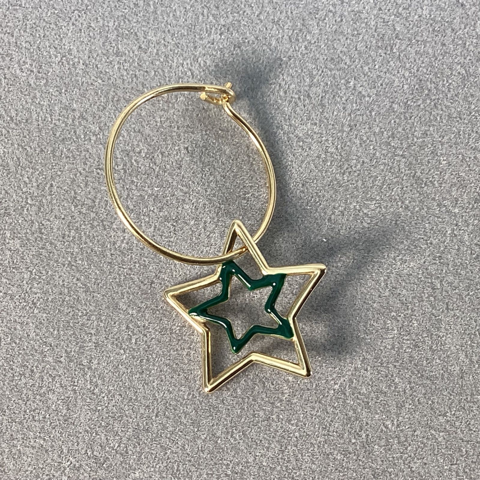 関税送料込み ALIITA ESTRELLA エナメル フープピアス 片耳用 ALIITA公式通販】アリータ 9KYG フープピアス スター