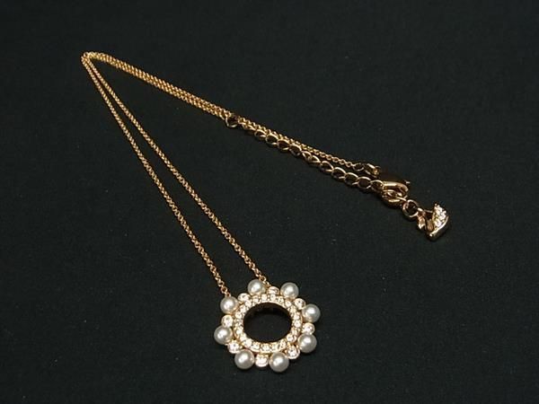 □極美品□ SWAROVSKI スワロフスキー パール ラインストーン 