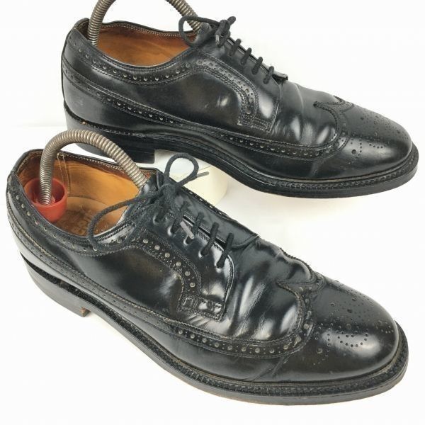 充実の品 試着OK！Royal Cheaney/チーニー　サイズ9.5/28.0程度　イングランド製/ビンテージ　ウイングチップ/シューズ　黒　 管NO.WZF-160 by Tweed 靴