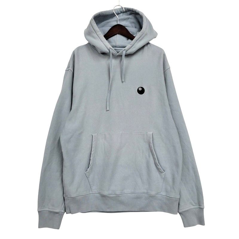 STUSSY ステューシー 8 BALL APPLIQUE PULLOVER HOODIE 118457 エイトボール アップリケ プルオーバー フーディー パーカー 長袖 トップス 142-250513-as-09-izu