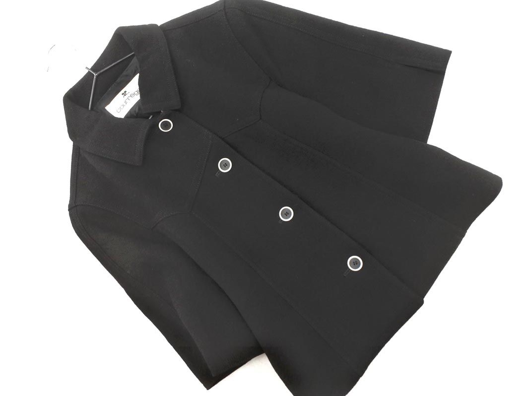 Courreges クレージュ ウール100% 半袖 ジャケット size38/黒