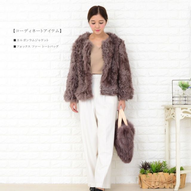 KENZO ケンゾー ファージャケット コート カルガンラム 毛皮 ベージュ