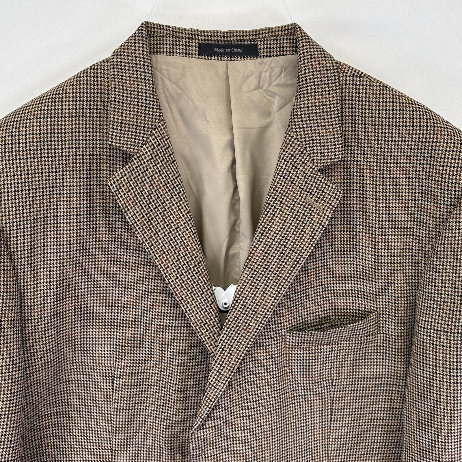 美品 ラルフローレン ジャケット テーラードジャケット リネン 千鳥格子 大きい 古着 ローレンラルフローレン LaurenRalphLauren テーラード
