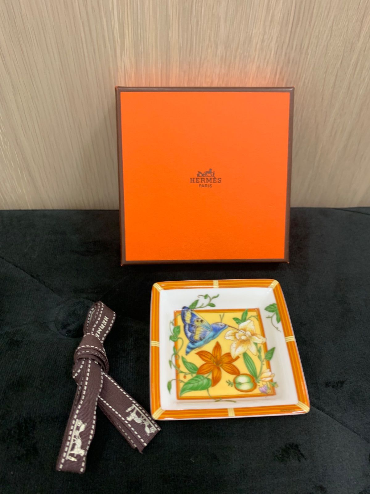 HERMES - 【新品 未使用】エルメス プレート スクエア アッシュトレイ 小皿 インテリア エルメス HERMES シエスタ アッシュトレイ スクエア 小物入れ