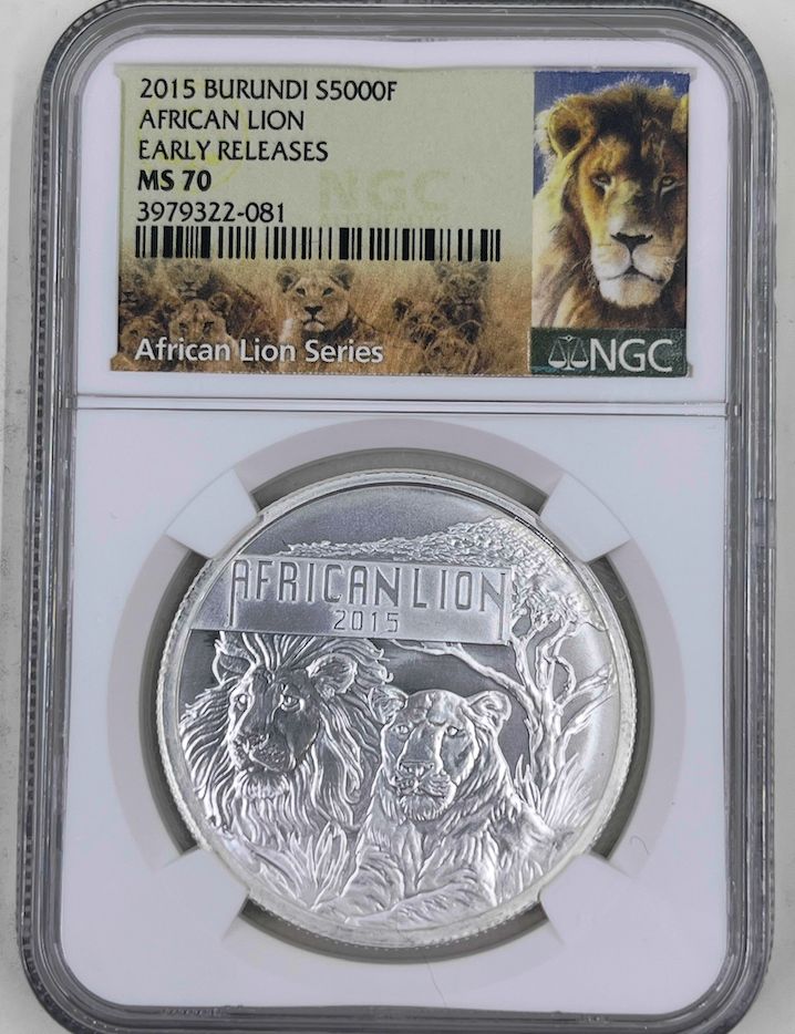 2015 Burundi S5000F NGC MS70 African Lion Early Release