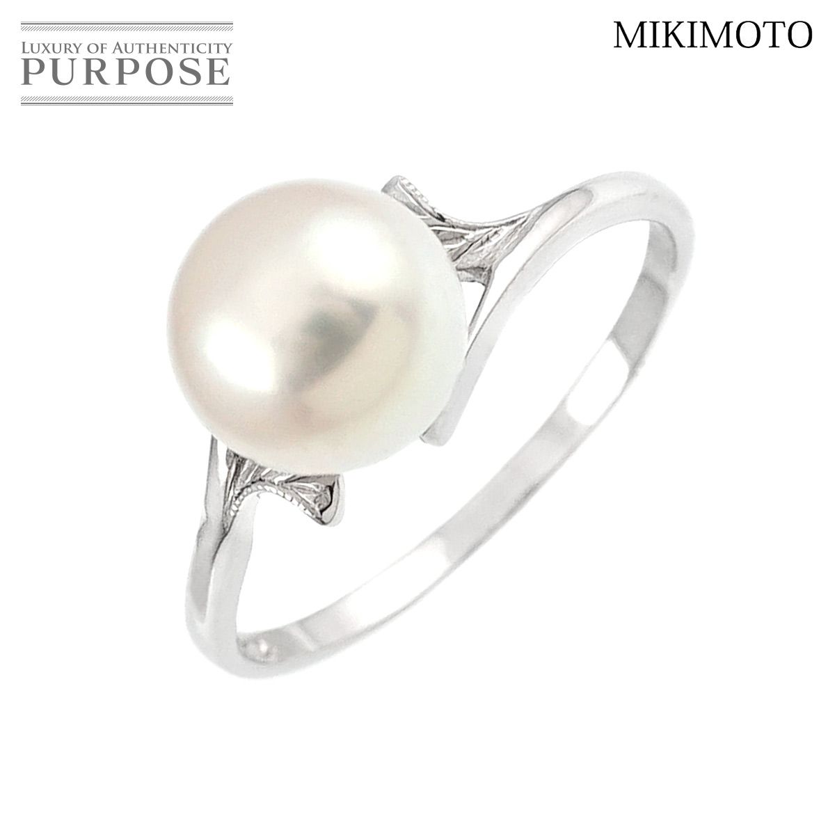 ミキモト MIKIMOTO 14号 リング アコヤ真珠 8.1mm K14 WG