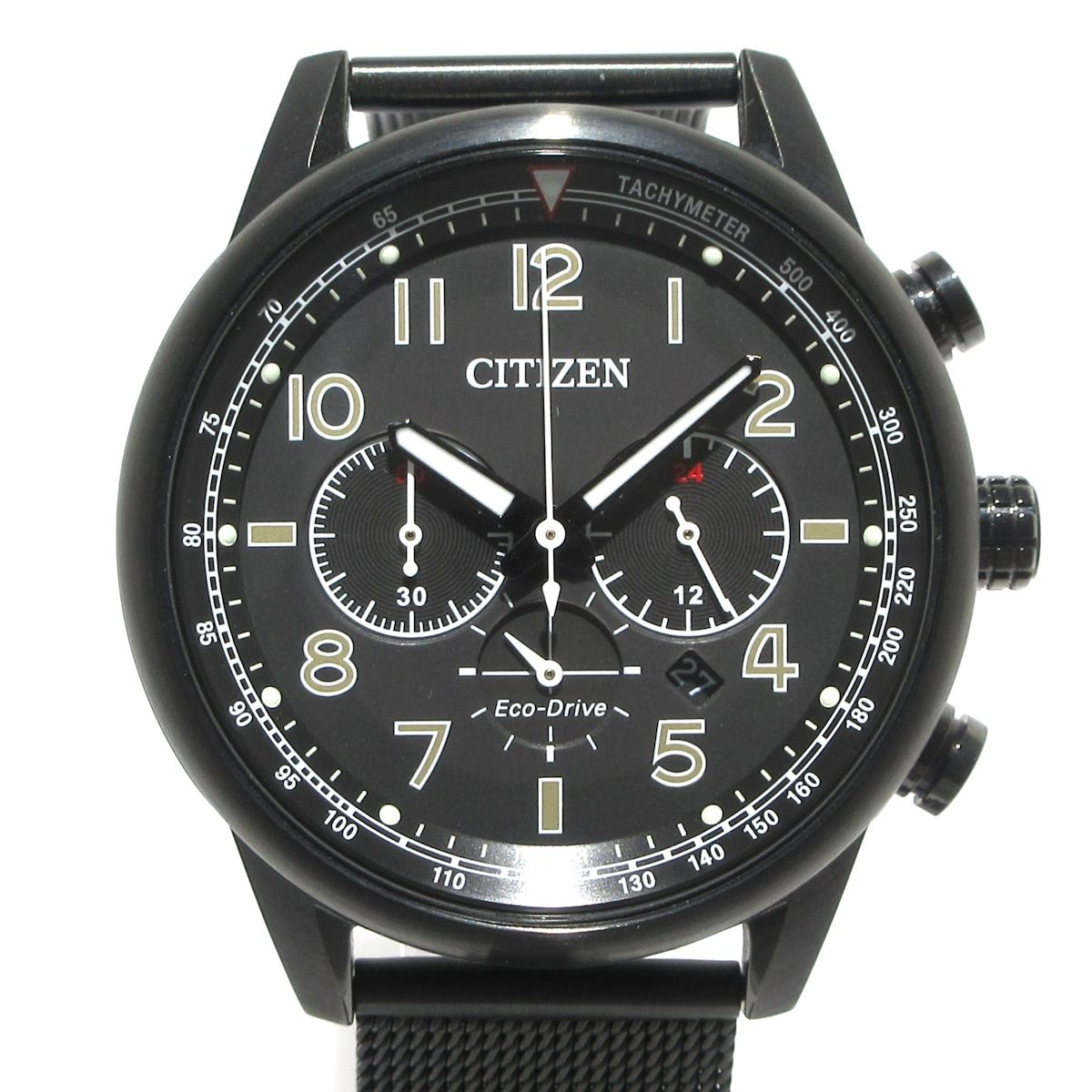 CITIZEN シチズン 腕時計 - B620-S117399 メンズ クロノグラフ|エコドライブ|社外ベルト 黒