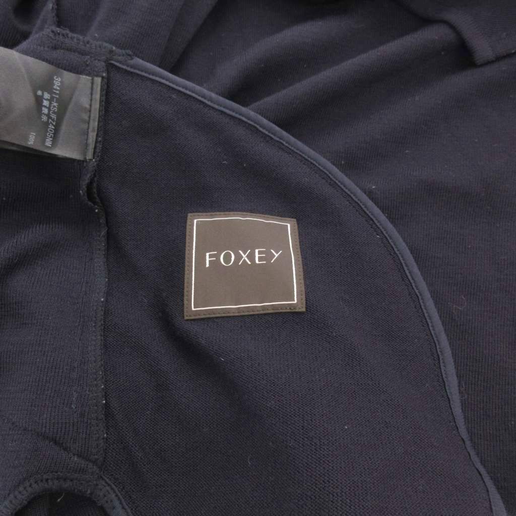  フォクシー FOXEY 19 AW ロングカーディガン ウール 紺 ネイビー 39411 UO GY カーディガン ボレロ アンサンブル トップス