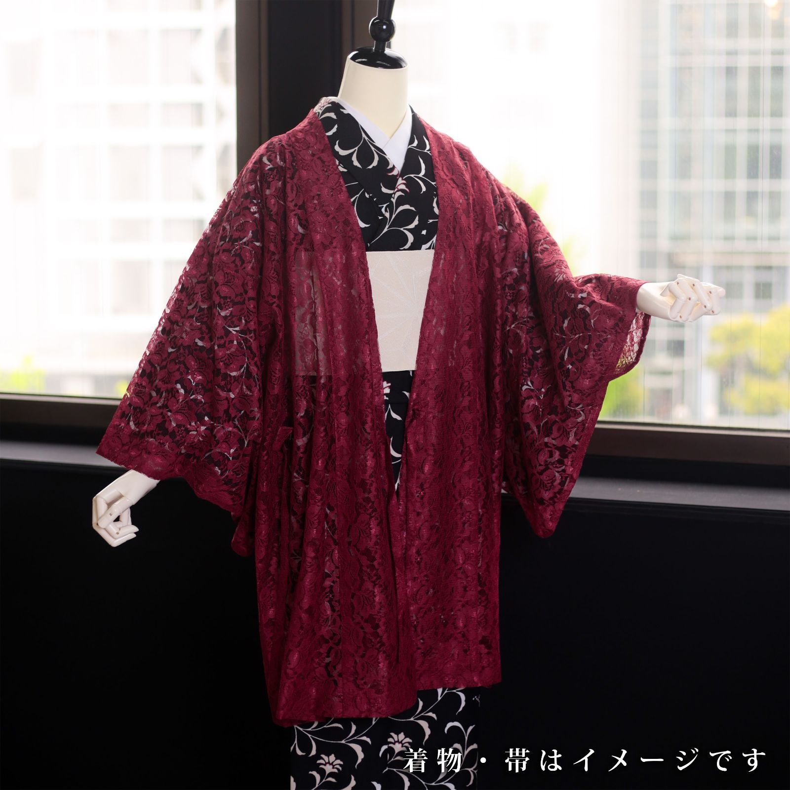 ワインレッド レース