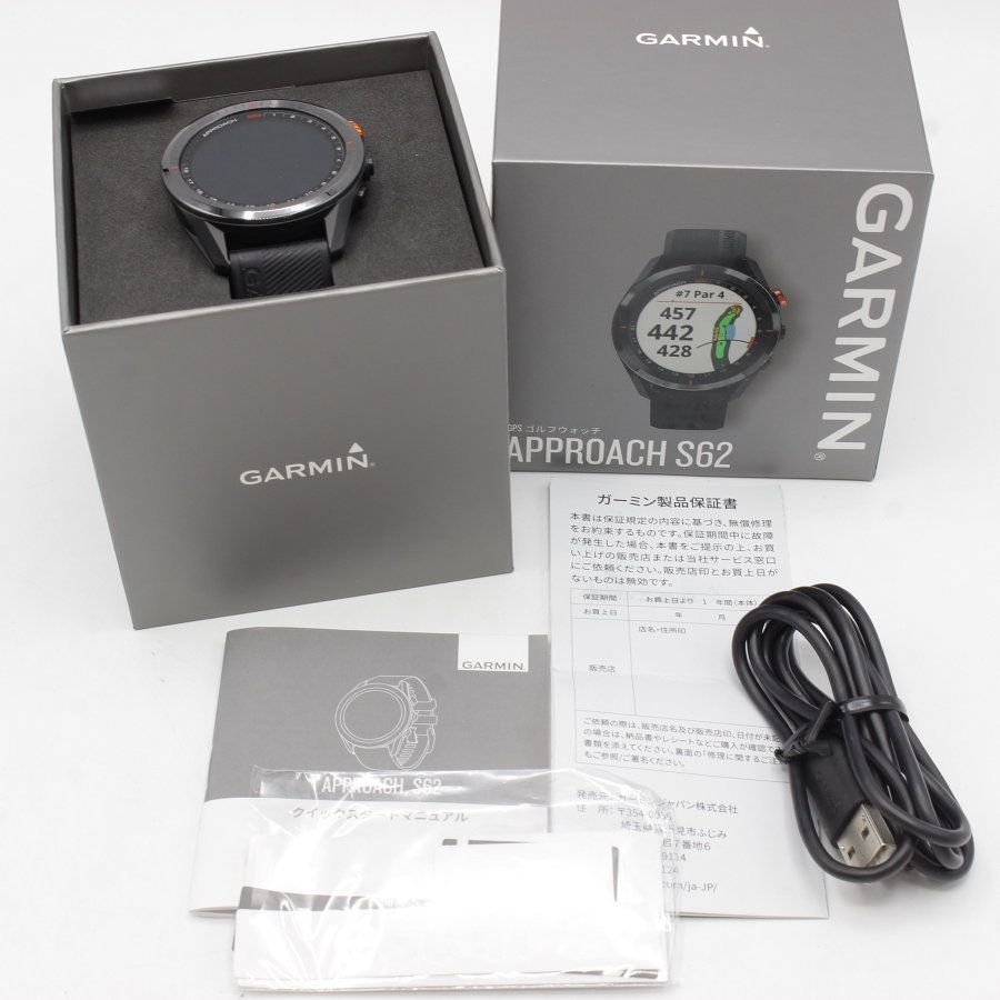 美品】GARMIN Approach S62 Black 010-02200-20 ゴルフナビ スマート