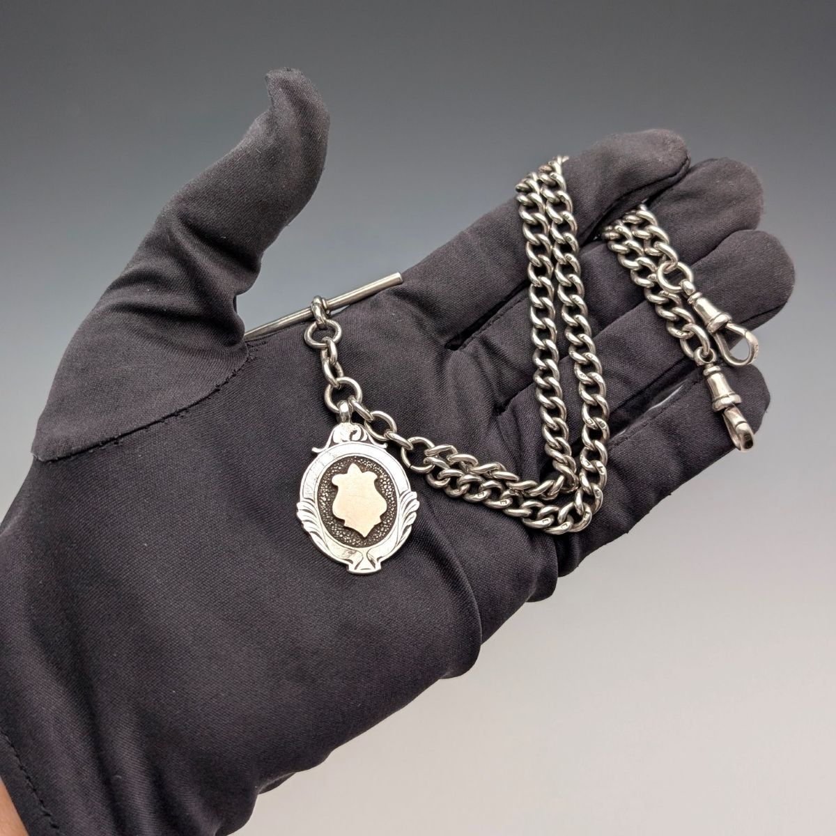 純銀製ダブルアルバートチェーン 40g