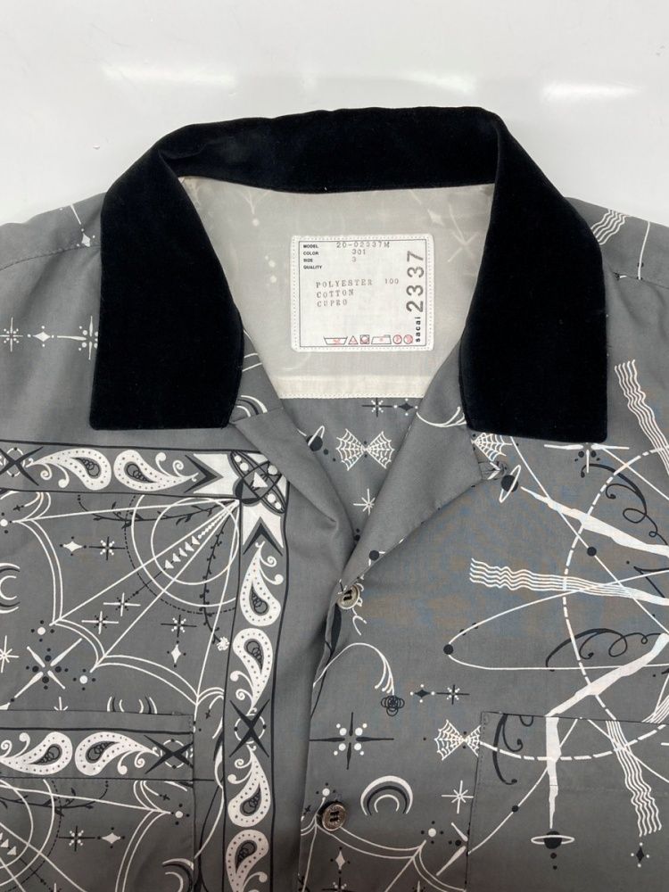 【美品】sacai × Dr.woo 半袖シャツ サイズ2 サカイ sacai 20SS × Dr Woo ドクター ウー Bandana Print Shirt