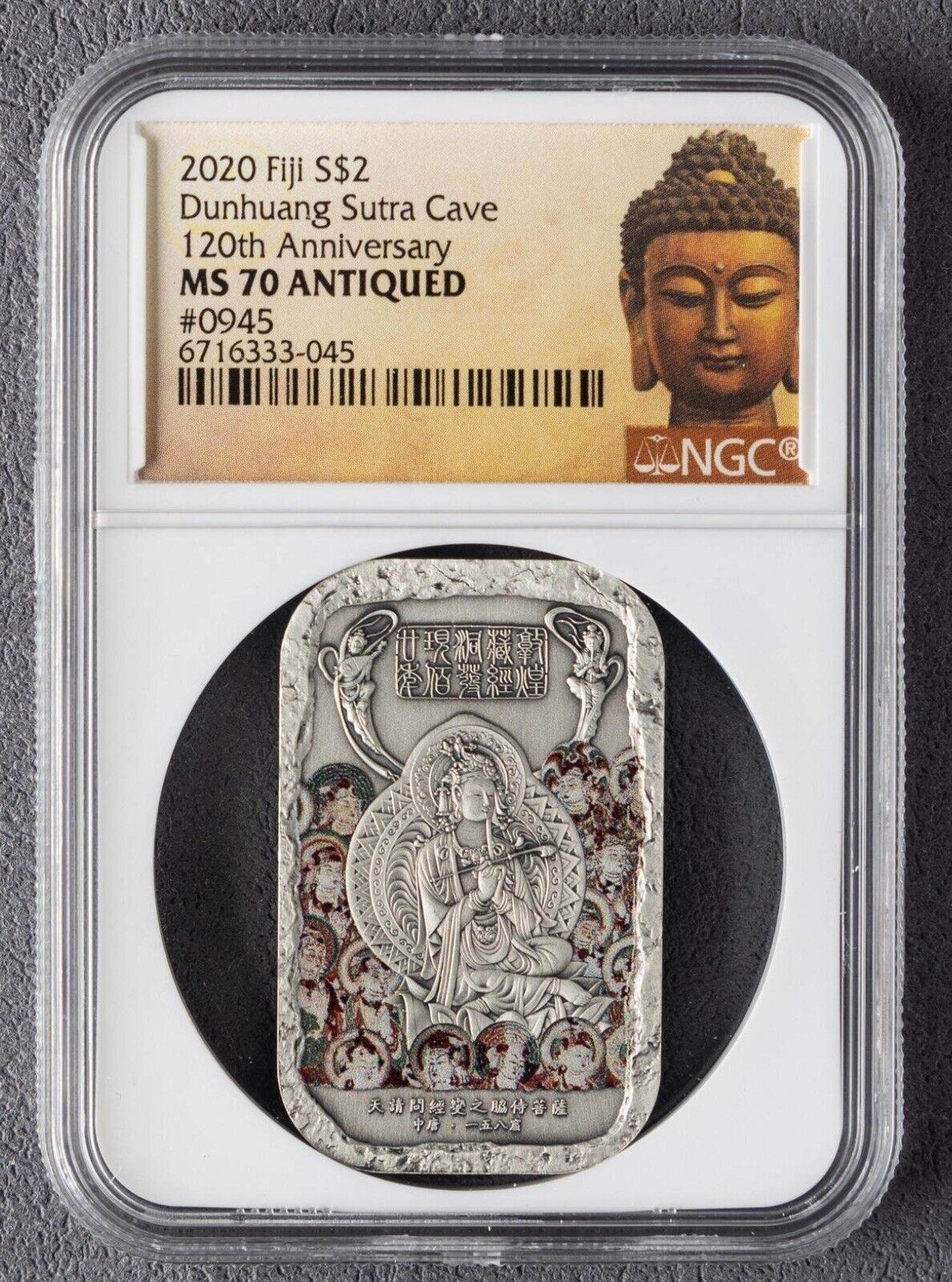 NGC MS70 2020 Fiji S$2 Dunhuang Sutra Cave 120th Anniversary Silver coin 1oz
