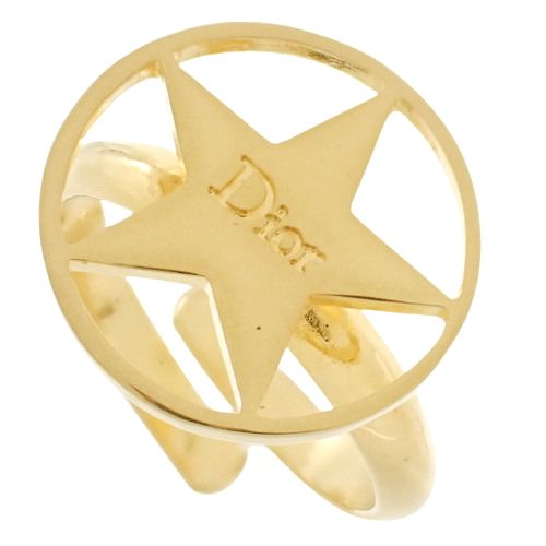Dior(ディオール) 星型 ロゴ リング 指輪 アクセサリー ジュエリー スター メタル(ＧＰ) ゴールド金 レディース 15(55)号  40101679052【中古】【アラモード】