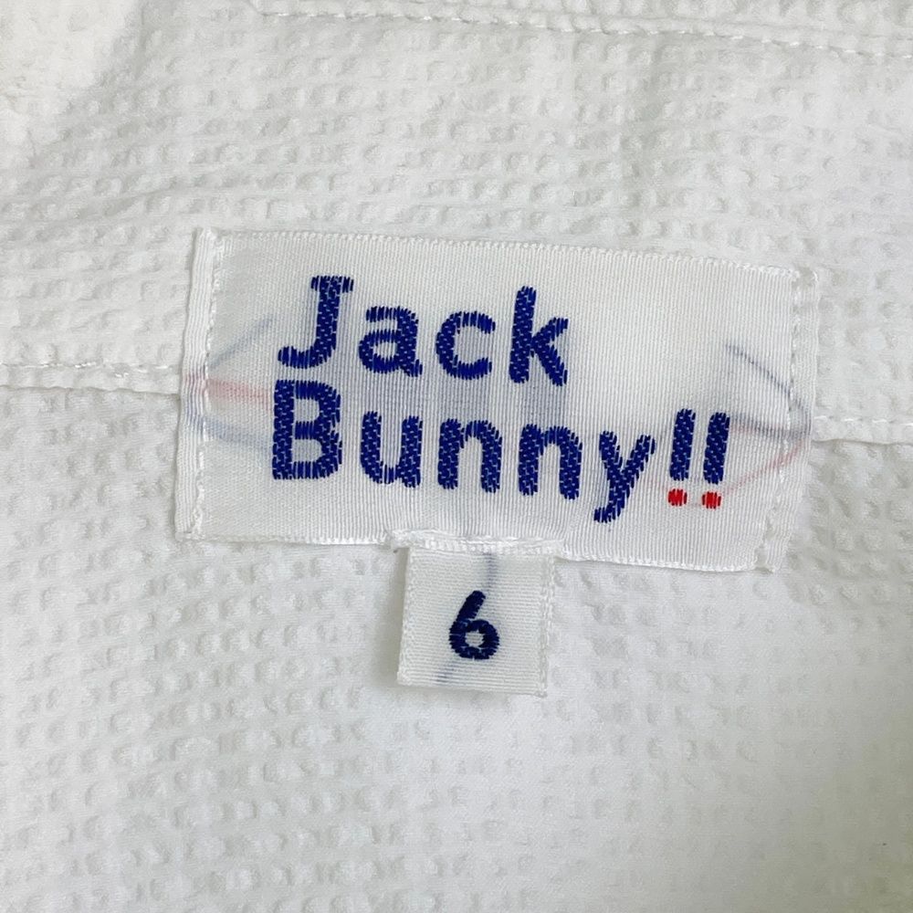 サイズ：6 JACK BUNNY ジャックバニー  半袖ポロシャツ プルオーバー シアサッカー ホワイト系 [240101480028] ゴルフウェア メンズ ストスト JACK BUNNY ジャックバニー 半袖ポロシャツ プルオーバー シア