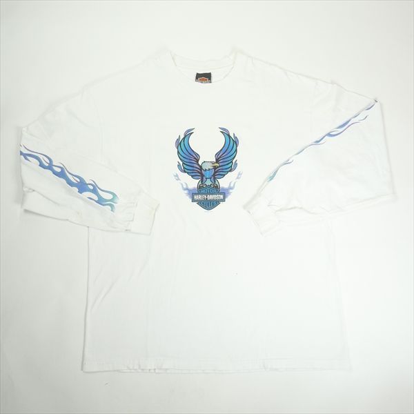 Size【XL】 VINTAGE ヴィンテージ Harley Davidson Blue Flame Eagle 