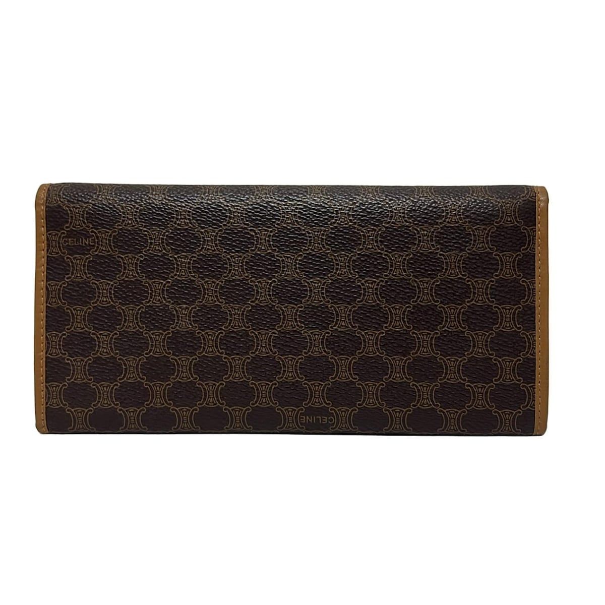 品質保証で、高速配送! CELINE セリーヌ 長財布 マカダム柄 ダークブラウン×ブラウン レザー 趣味