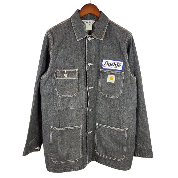 90s Carhartt Dodge デニムカバーオール ワークジャケット 刺繍ワッペン付き Mサイズ ヴィンテージ