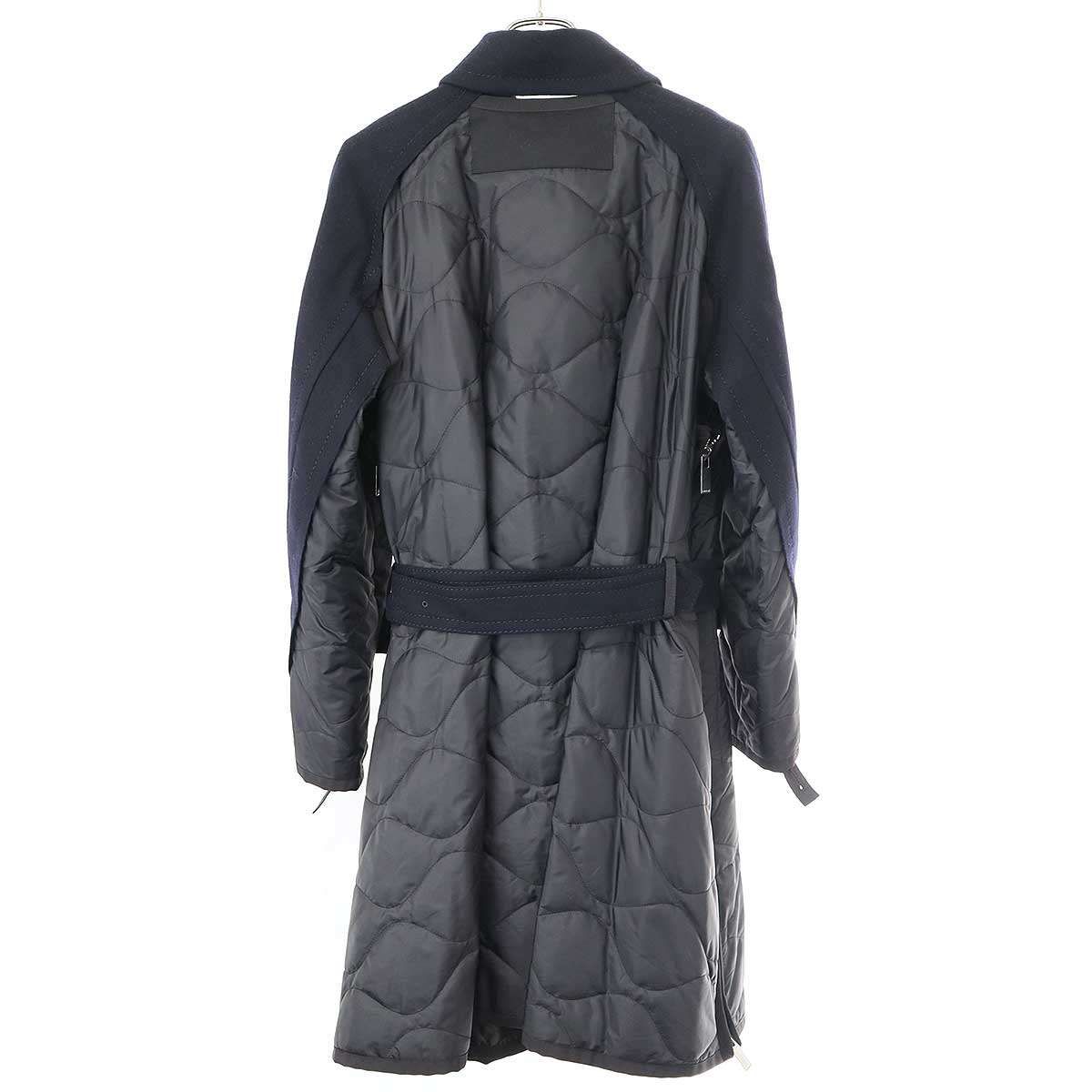 sacai サカイ 18AW キルティングナイロンドッキングメルトンウール 