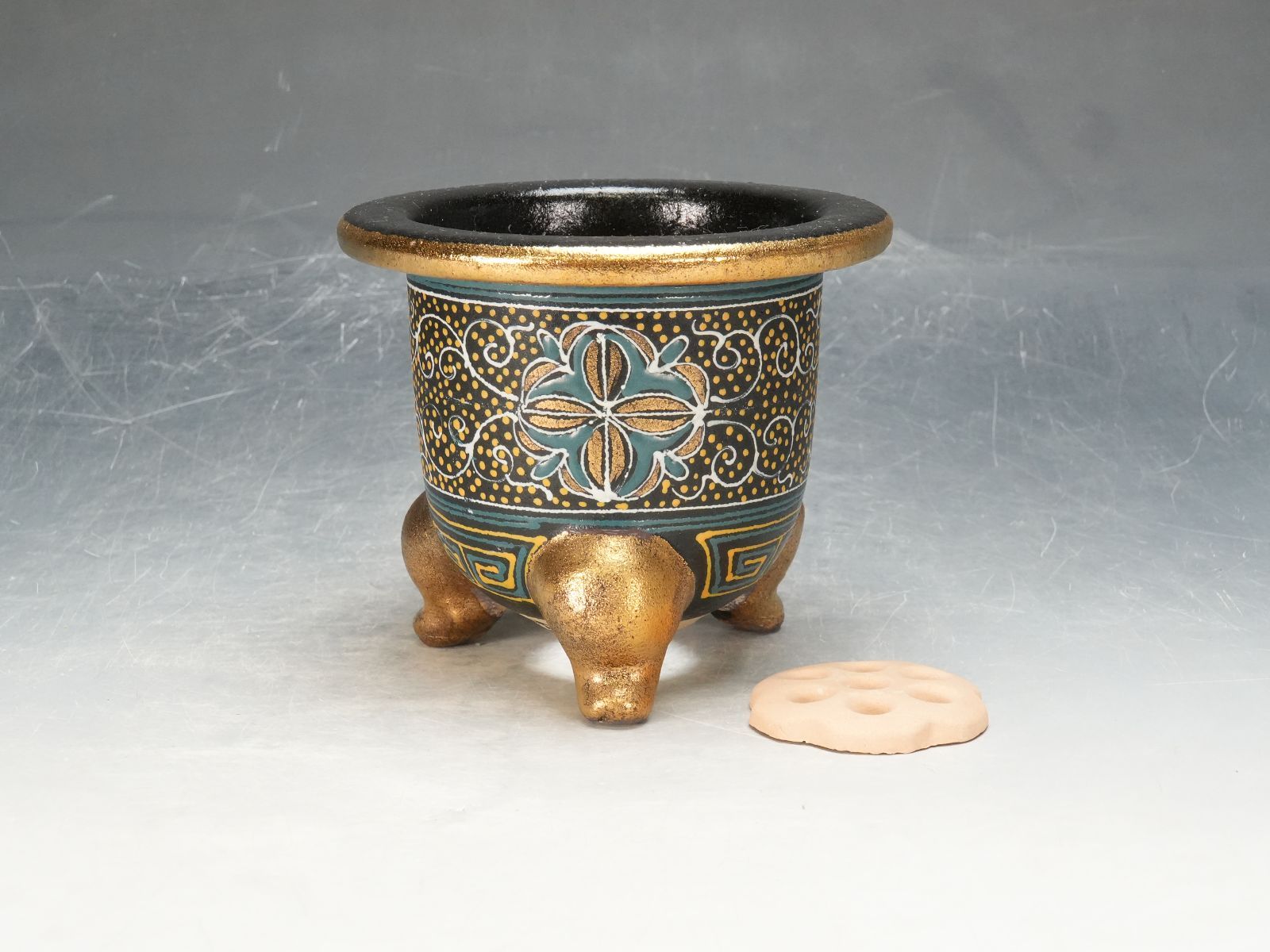 石井盆栽 草花図 蘭鉢 盆栽鉢 万年青鉢 植木鉢ｐ-107