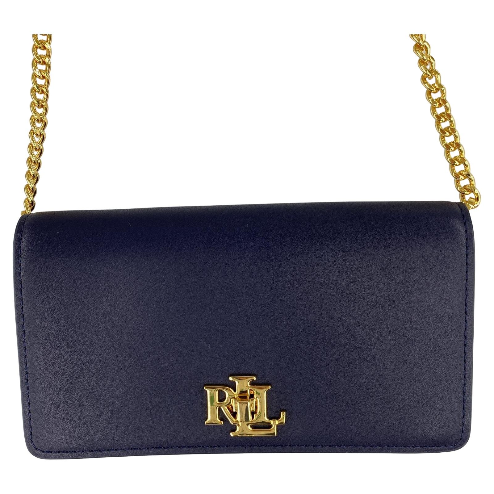 LAUREN RALPH LAUREN ショルダーバッグ ネイビー ゴールド POLO RALPH