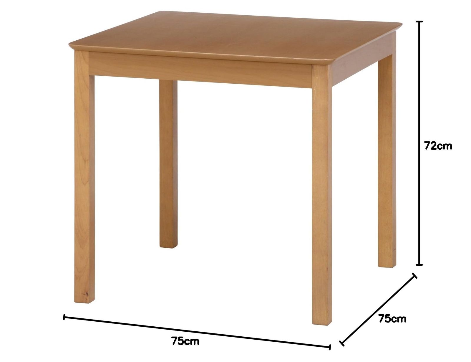 商品 テーブル 食卓 木目調 ナチュラル 脚部のみ天然木 幅75×奥行75×高さ71㎝ 組み立て 2人用 モルト ダイニングテーブル 93003 不二貿易 MARWIL-DEMENAGEMENTS_CH