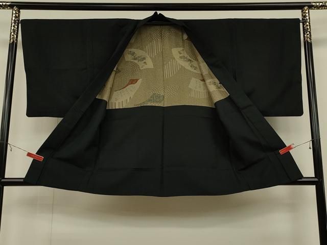 平和屋着物＃男性 羽織 濡羽色 黒地 正絹 CAAT5744id