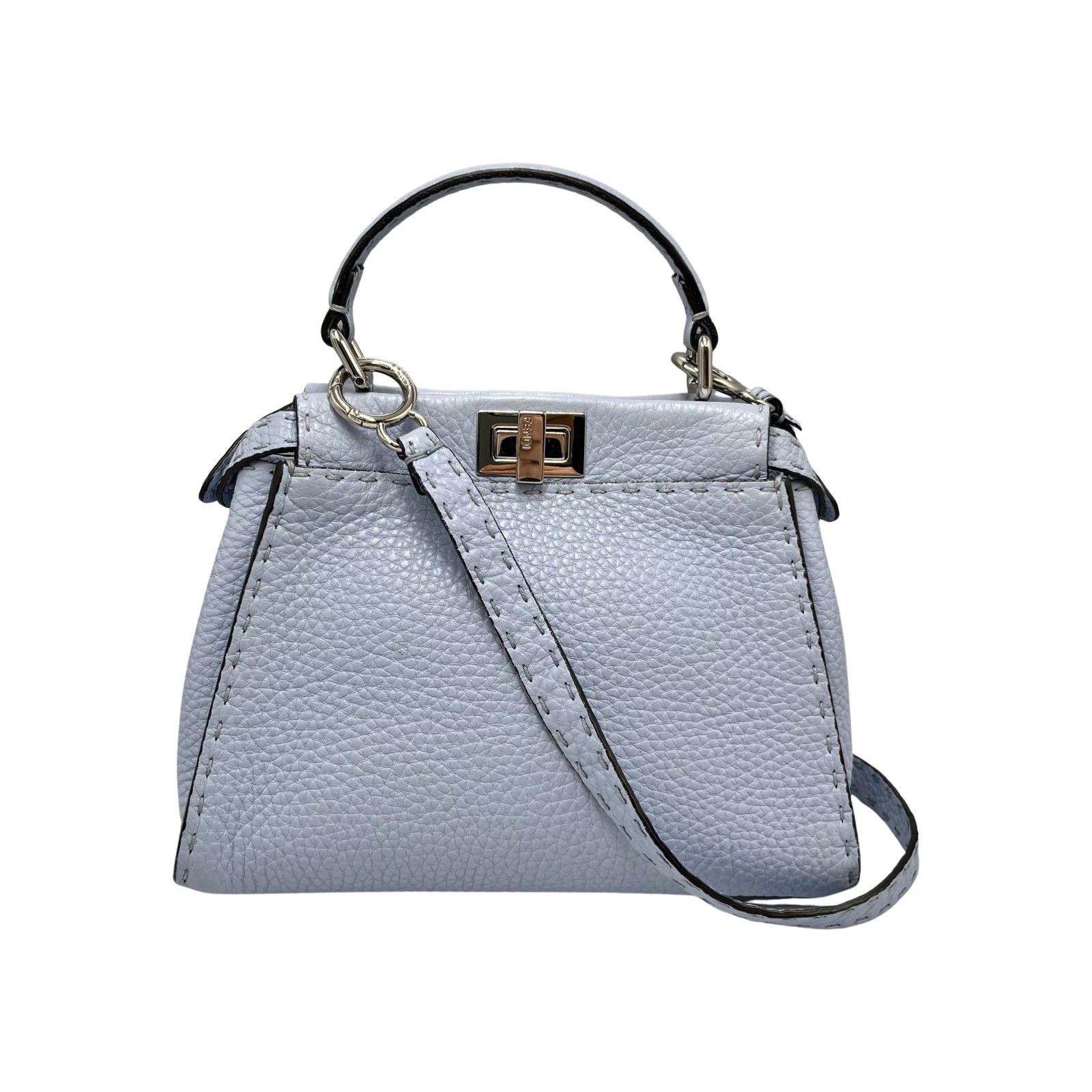 FENDIピーカブー ミニ ライトブルー セレリア ショルダーバッグ フェンディ FENDI ハンドバッグ ピーカブー ミニ 2way