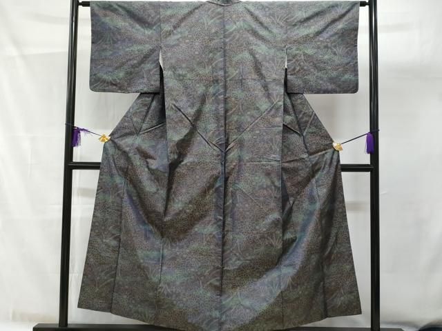 平和屋着物□上質な紬 草花文 やまと誂製 正絹 逸品 未使用