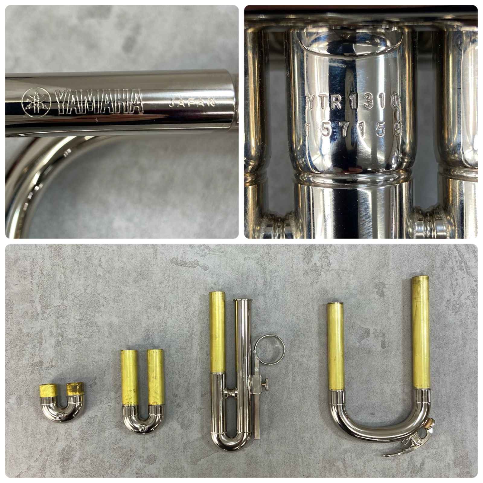 YAMAHA YTR 1310 トランペット イエローブラスベル Mボア ニッケルメッキ マウスピース ハードケース trumpet 管楽器 ヤマハ 電源コード ピックアップ