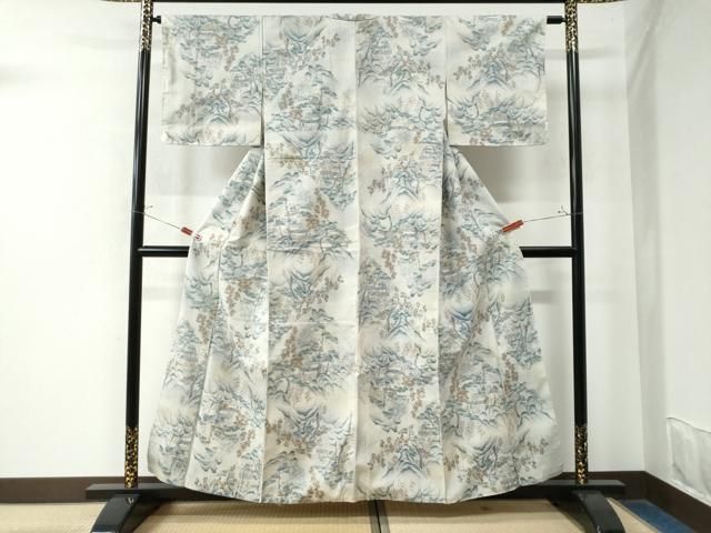 平和屋着物●手織真綿紬　間道　反端付き　正絹　逸品　未使用　DAAT1096tw 平和屋着物○手織真綿紬 間道 反端付き 正絹 逸品 未使用