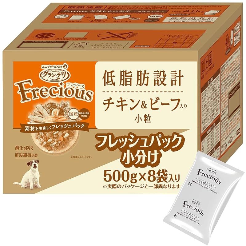 新品，100%新品 グラン・デリ フレシャス（Frecious）ドッグフード ドライ [成犬用 低脂肪設計] チキン＆ビーフ 4kg (500g×8袋)【国産】【小分けパック】 0 IoTデバイス(スマートデバイス)