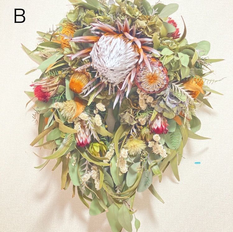 リース&スワッグset アナベル ドライフラワー スワッグリースアナベル