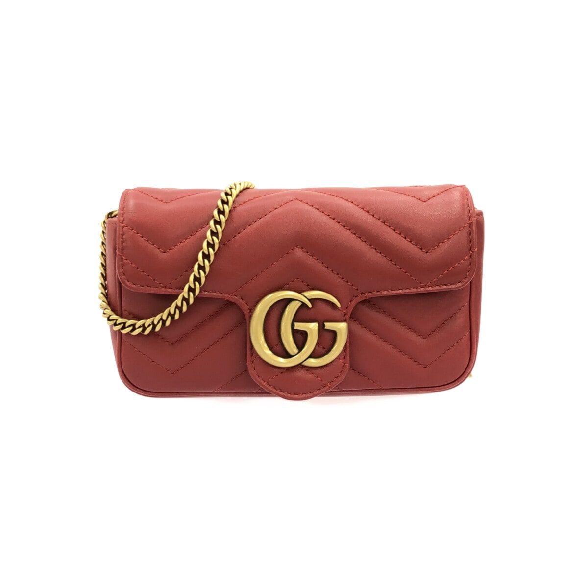 GUCCI(グッチ) ショルダーバッグ美品 GGマーモント キルティングレザー