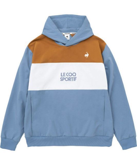 le coq sportif ルコック ＬＣＳ Ｐｌｕｍｅ プルオーバーフーディ ブルー L QMMWJF40 BL | 衣類 服 ウエア トップス パーカー スウェット ドライ機能 軽量 吸汗 はっ水 クロス素材 ストレッチ 汗冷え