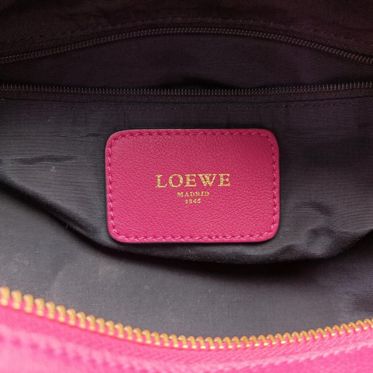 ロエベLoeweアナグラム ロゴパープルレザー010907